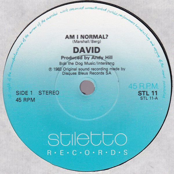 David* : Am I Normal? (7", Single, Blu)