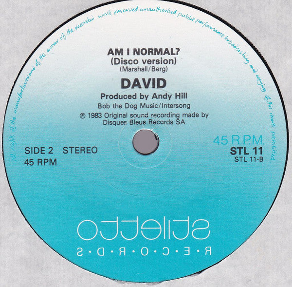 David* : Am I Normal? (7", Single, Blu)