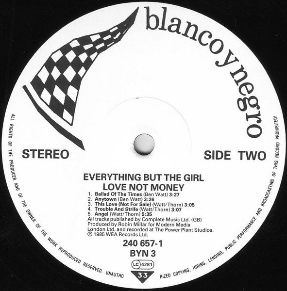 Everything But The Girl : Love Not Money (LP, Album)