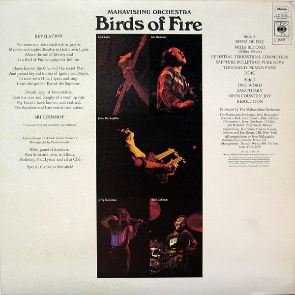 Mahavishnu Orchestra : Birds Of Fire (LP, Album)