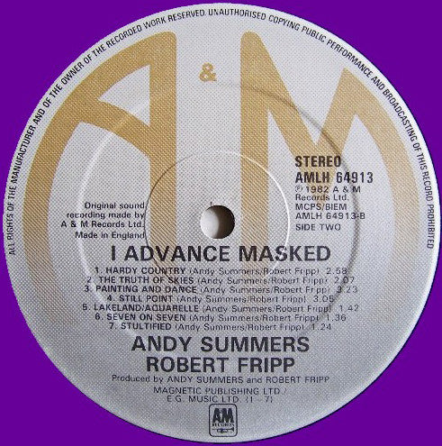 Andy Summers & Robert Fripp : I Advance Masked (LP, Album)