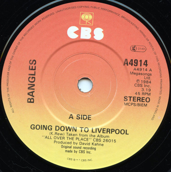 Bangles : Going Down To Liverpool (7", Single)