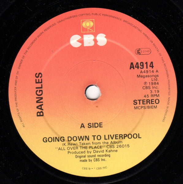 Bangles : Going Down To Liverpool (7", Single)