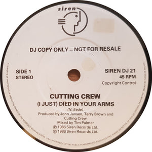 Cutting Crew : (I Just) Died In Your Arms (7", Single, Promo)