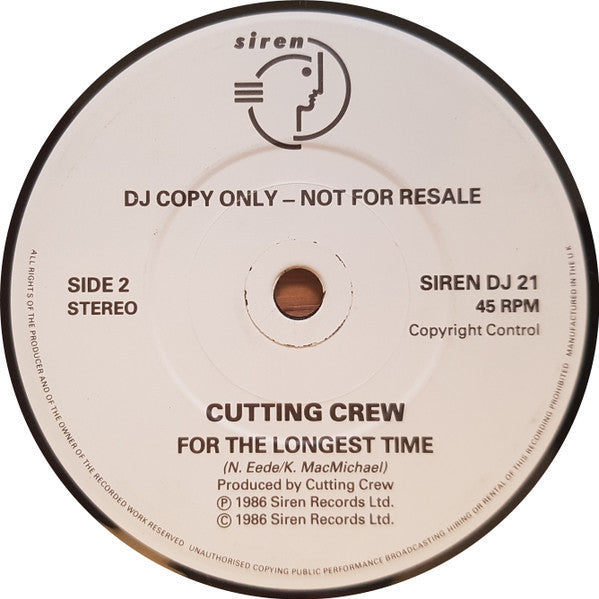 Cutting Crew : (I Just) Died In Your Arms (7", Single, Promo)