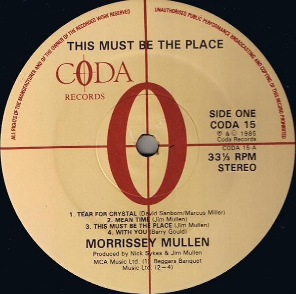 Morrissey Mullen : This Must Be The Place (LP, Album)