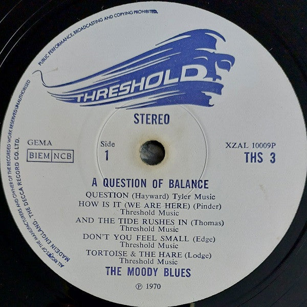 The Moody Blues : A Question Of Balance (LP, Album, Env)