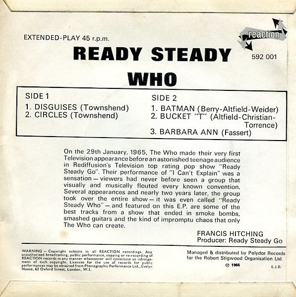 Who* : Ready Steady Who (7", EP, Mono)