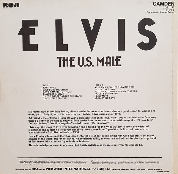 Elvis* : The U.S. Male (LP, Comp)