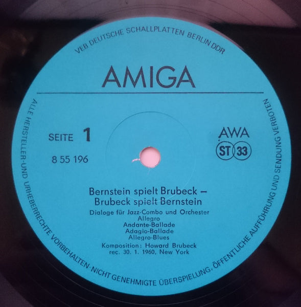 Bernstein*, Brubeck* : Bernstein Spielt Brubeck - Brubeck Spielt Bernstein (LP, Album, RE, Blu)