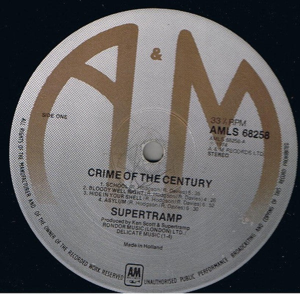 Supertramp : Crime Of The Century (LP, Album)