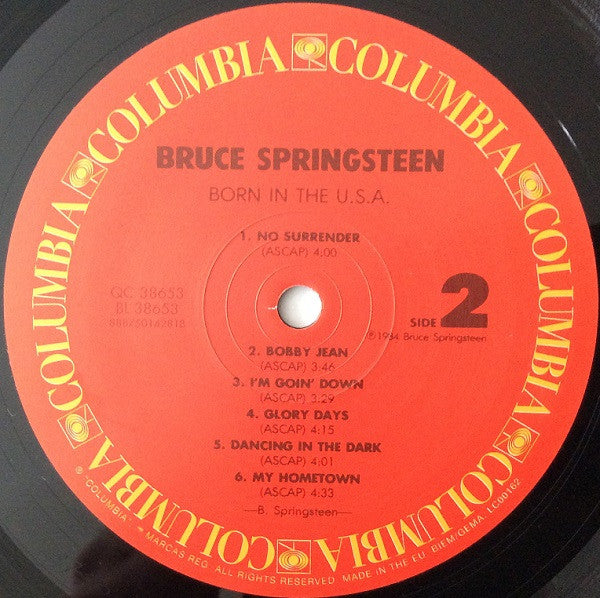 Bruce Springsteen : Born In The U.S.A. (LP, Album, RE, RM, 180)