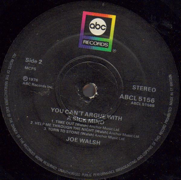 Joe Walsh : You Can't Argue With A Sick Mind (LP, Album)