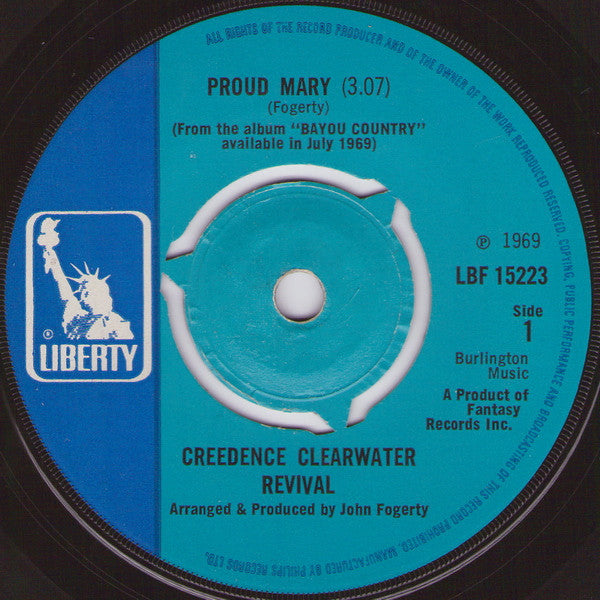 Creedence Clearwater Revival : Proud Mary (7", Single, 3-P)