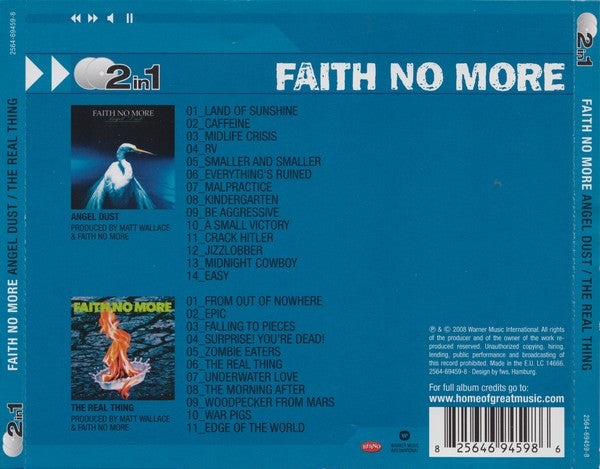 Faith No More : Angel Dust / The Real Thing (CD, Album + CD, Album + Comp)