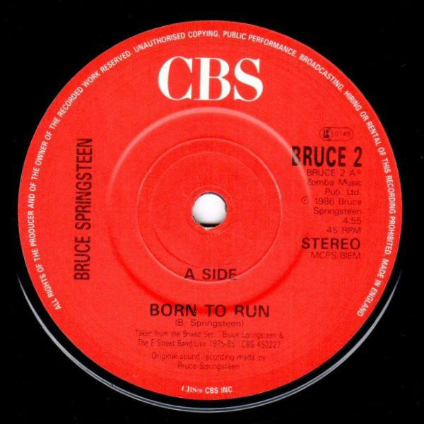 Bruce Springsteen & The E Street Band* : Born To Run (Live) (7", Single)