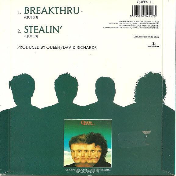 Queen : Breakthru (7", Single, Whi)