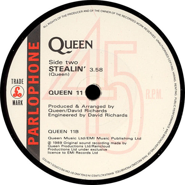 Queen : Breakthru (7", Single, Whi)