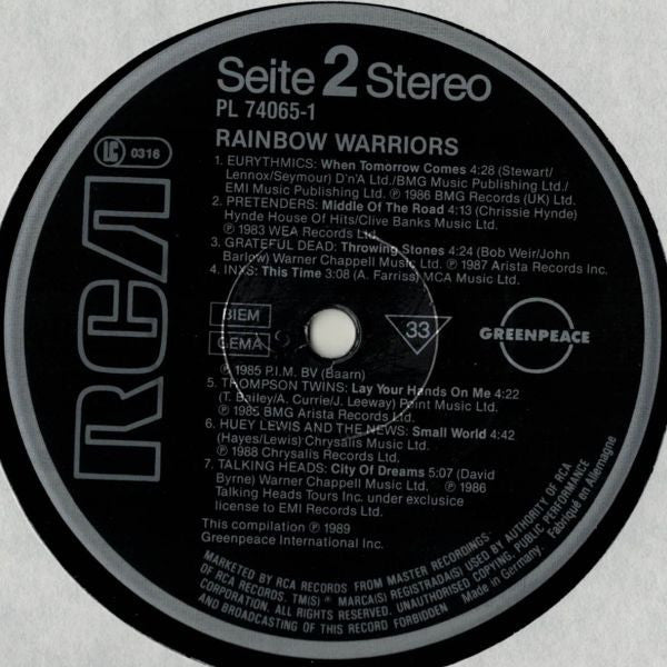 Various : Greenpeace Rainbow Warriors (2xLP, Comp, Gat)