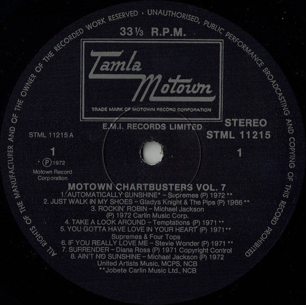 Various : Motown Chartbusters Volume 7 (LP, Album, Comp)