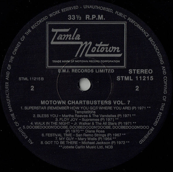 Various : Motown Chartbusters Volume 7 (LP, Album, Comp)