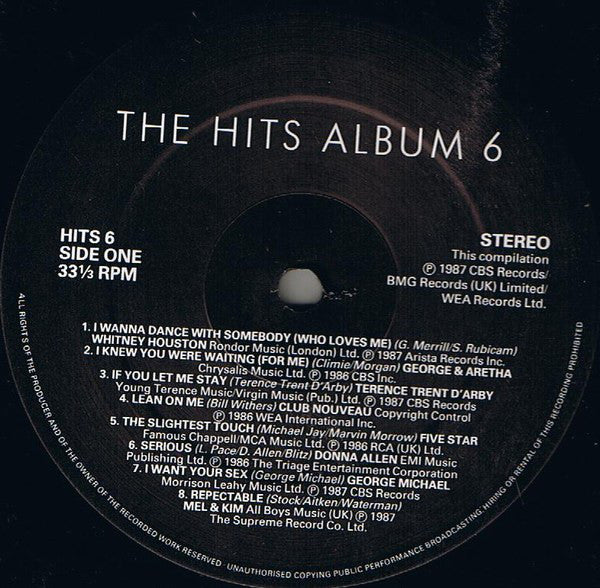 Various : The Hits Album 6 (2xLP, Album, Comp)