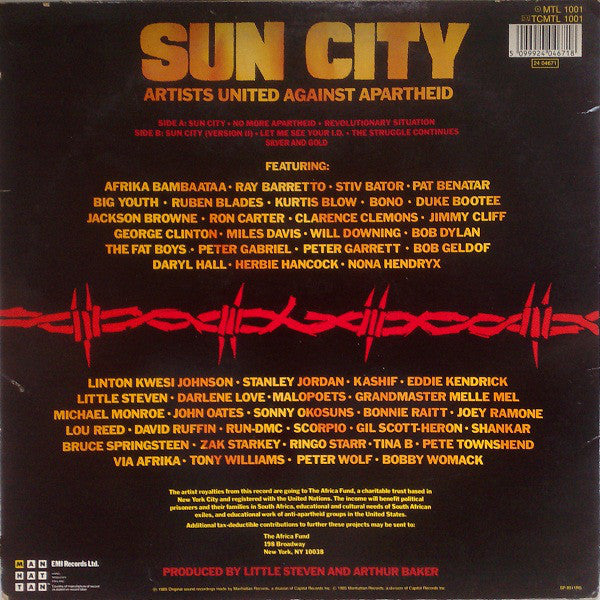 Artists United Against Apartheid : Sun City (LP, Album)