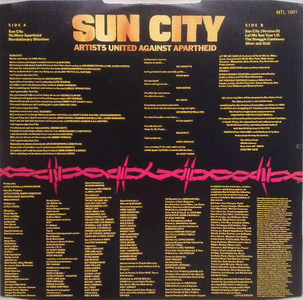 Artists United Against Apartheid : Sun City (LP, Album)