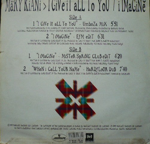 Märy Kiani* : I Give It All To You / I Imagine (12")