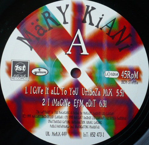 Märy Kiani* : I Give It All To You / I Imagine (12")