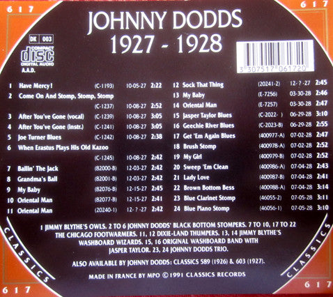 Johnny Dodds : 1927-1928 (CD, Comp)