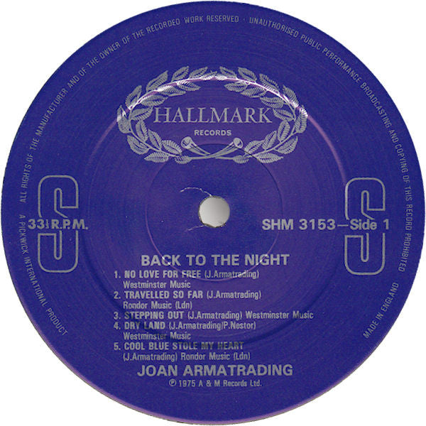 Joan Armatrading : Back To The Night (LP, Album, RE)