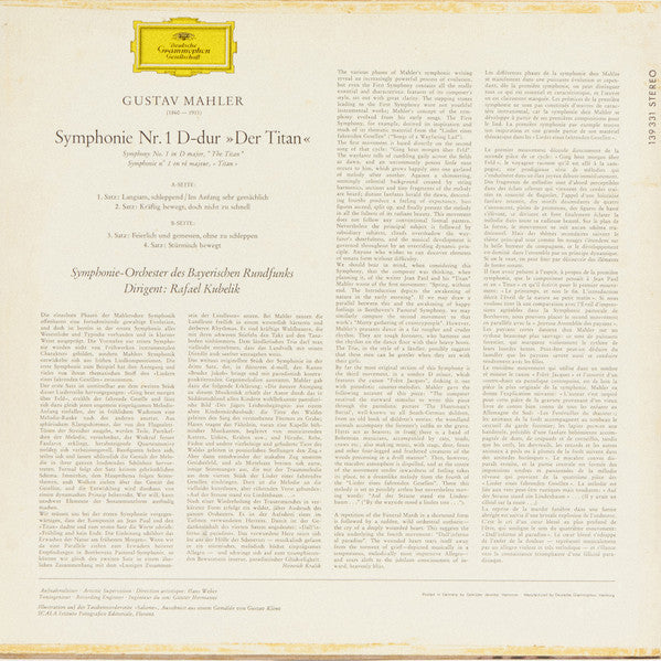 Gustav Mahler, Rafael Kubelik, Symphonie-Orchester Des Bayerischen Rundfunks : Symphonie Nr.1 "Der Titan" (LP)