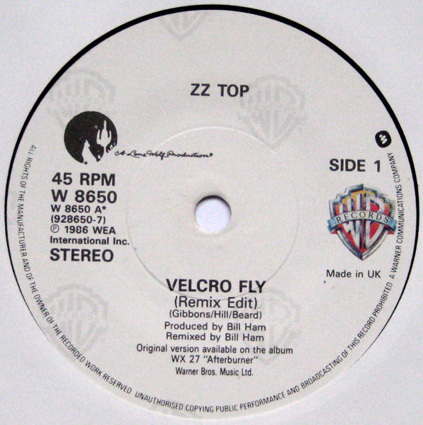 ZZ Top : Velcro Fly (7", Single)