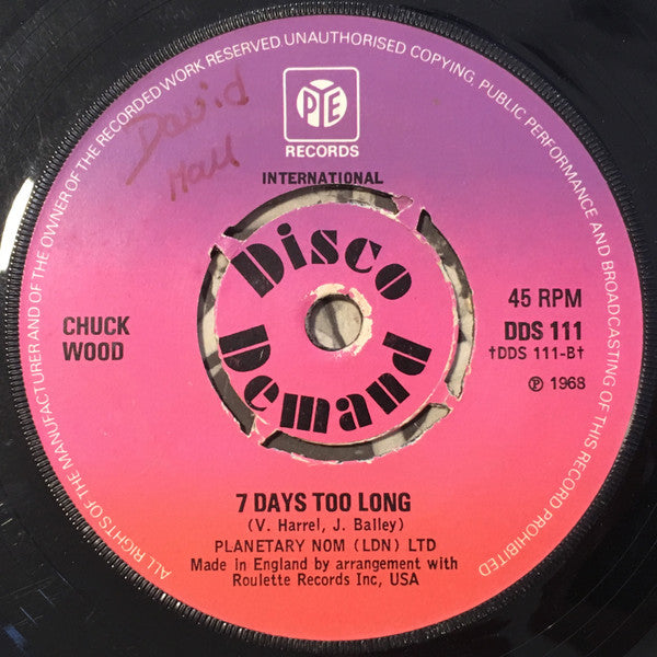 Wigan's Chosen Few / Chuck Wood : Footsee / 7 Days Too Long (7", Single, 4 P)