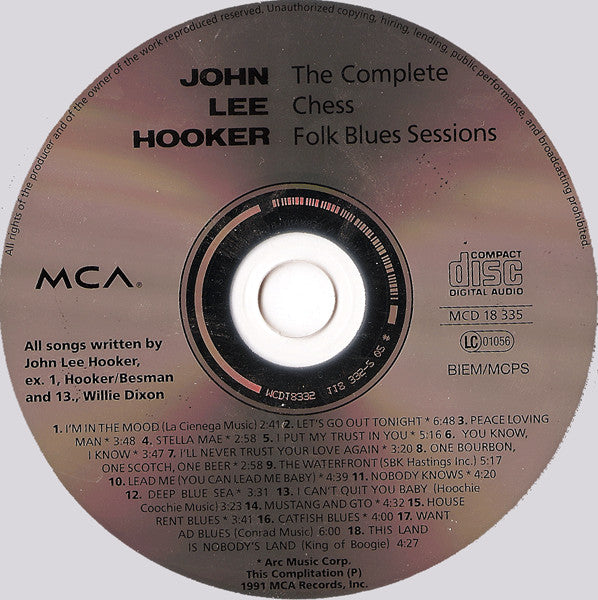 John Lee Hooker : The Complete Chess Folk Blues Sessions (CD, Comp, RE)