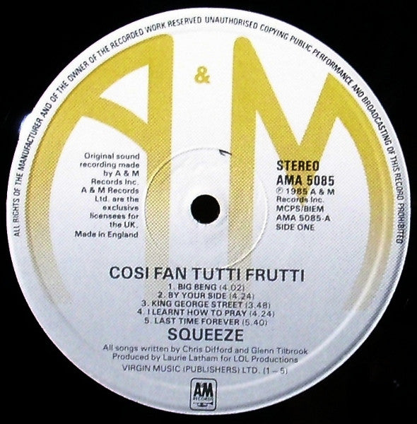 Squeeze (2) : Cosi Fan Tutti Frutti (LP, Album)