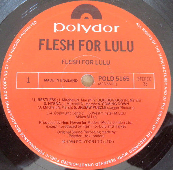 Flesh For Lulu : Flesh For Lulu (LP, Album)