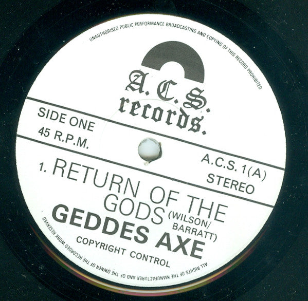 Geddes Axe : Return Of The Gods (7", EP)