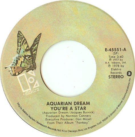 Aquarian Dream (2) : You're A Star (7", Single, SP )