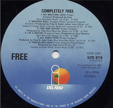 Free : Completely Free (LP, Comp)