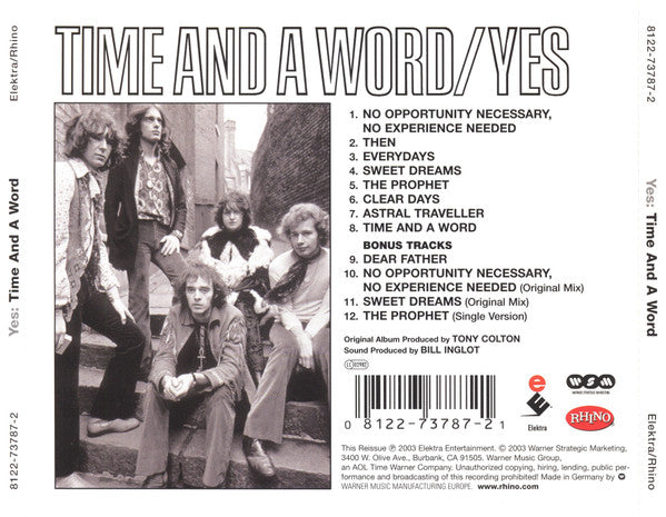 Yes : Time And A Word (CD, Album, RE, RM)