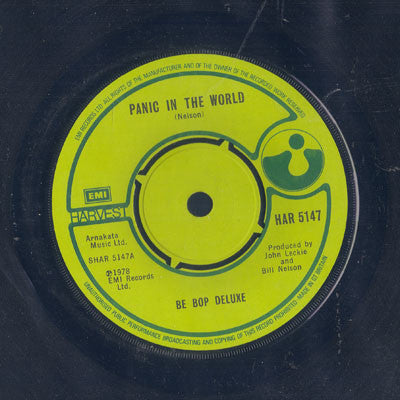 Be Bop Deluxe : Panic In The World (7", Single)