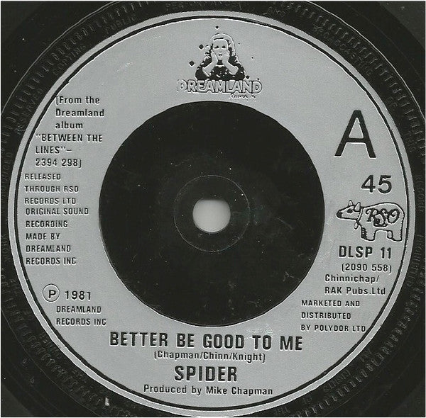 Spider (12) : Better Be Good To Me (7", Single)