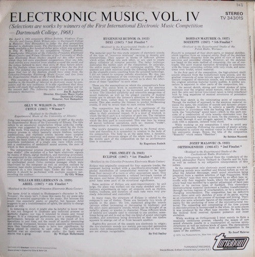 Various : Electronic Music, Vol. IV (LP)