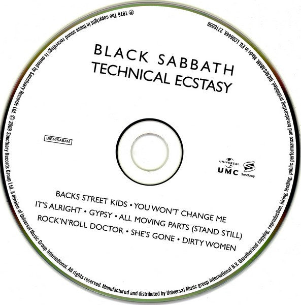 Black Sabbath : Technical Ecstasy (CD, Album, RE, RM, Dig)