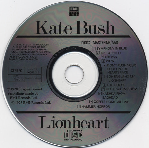 Kate Bush : Lionheart (CD, Album, RE, RP)