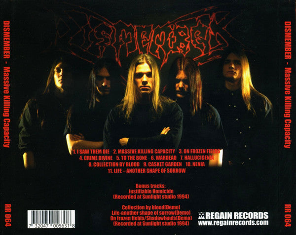 Dismember : Massive Killing Capacity (CD, Album, RE, RM, Dig)