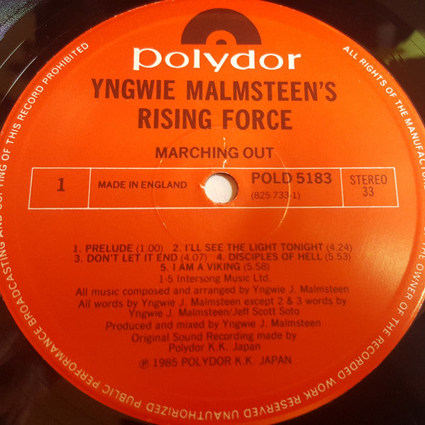 Yngwie J. Malmsteen's Rising Force : Marching Out (LP, Album)