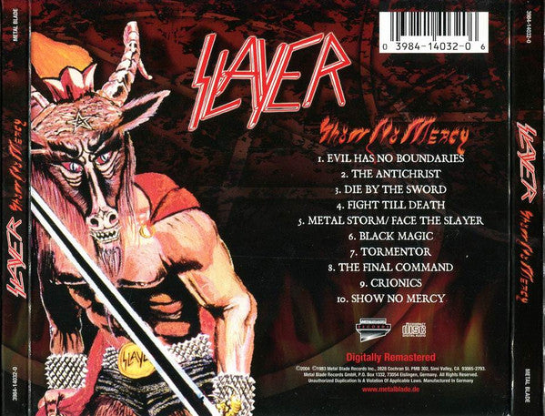 Slayer : Show No Mercy (CD, Album, RE, RM, Dig)